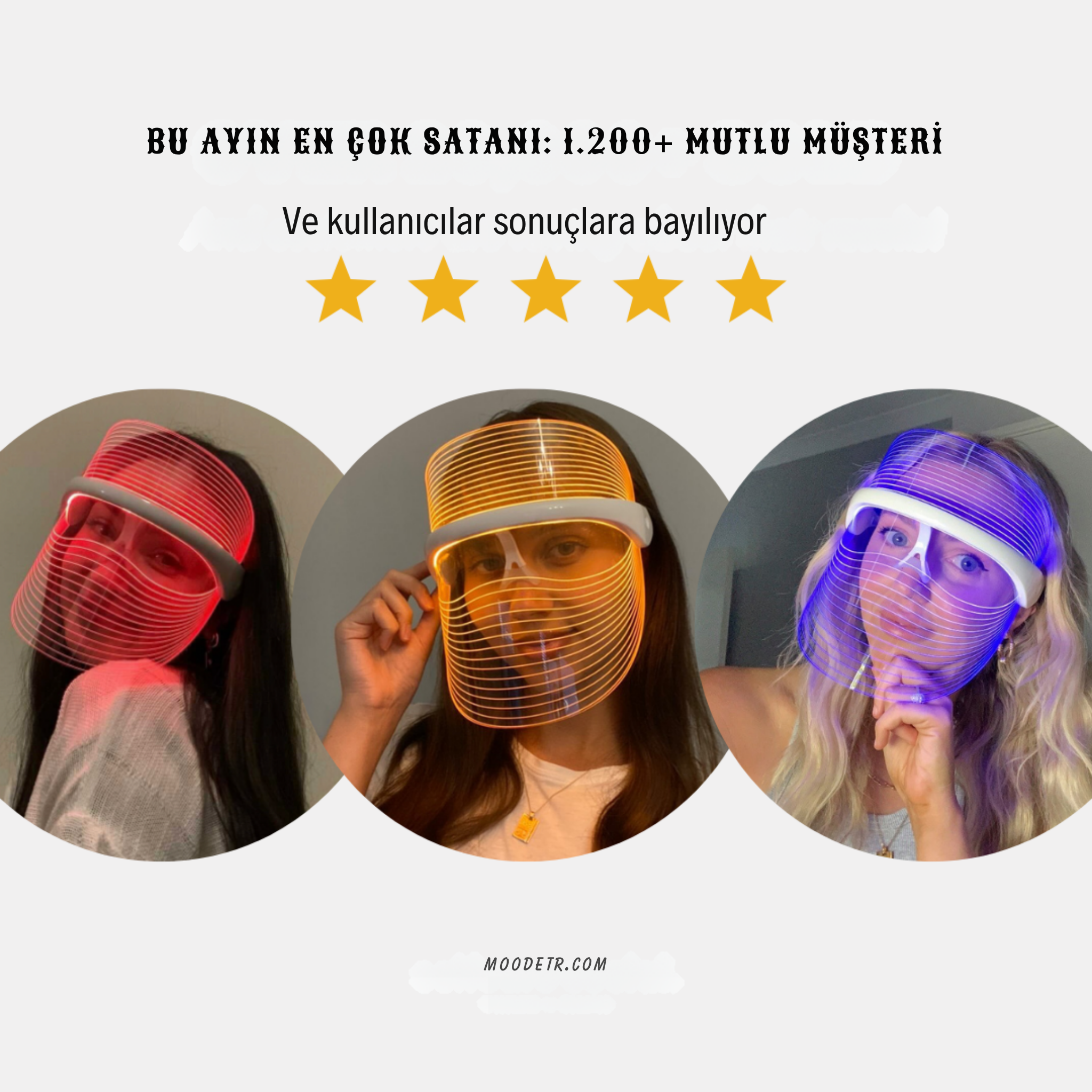3'ü 1 Arada LED Işık Terapisi Maskesi